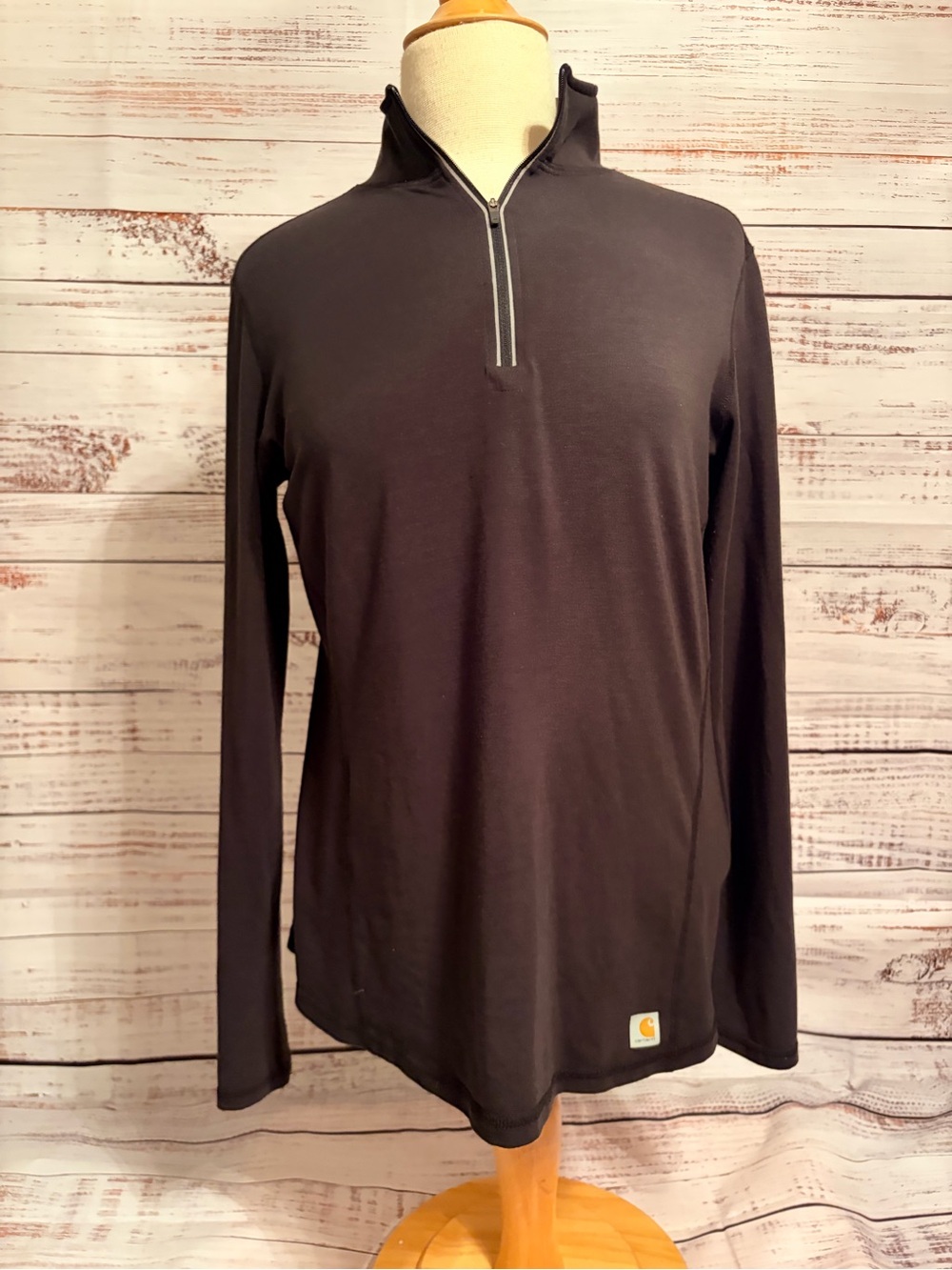 Carhartt Black Long Sleeve Quarter Zip Shirt
